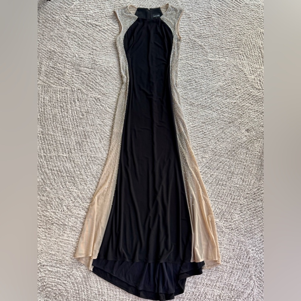 Xscape Crystal Contrast Sleeveless Gown